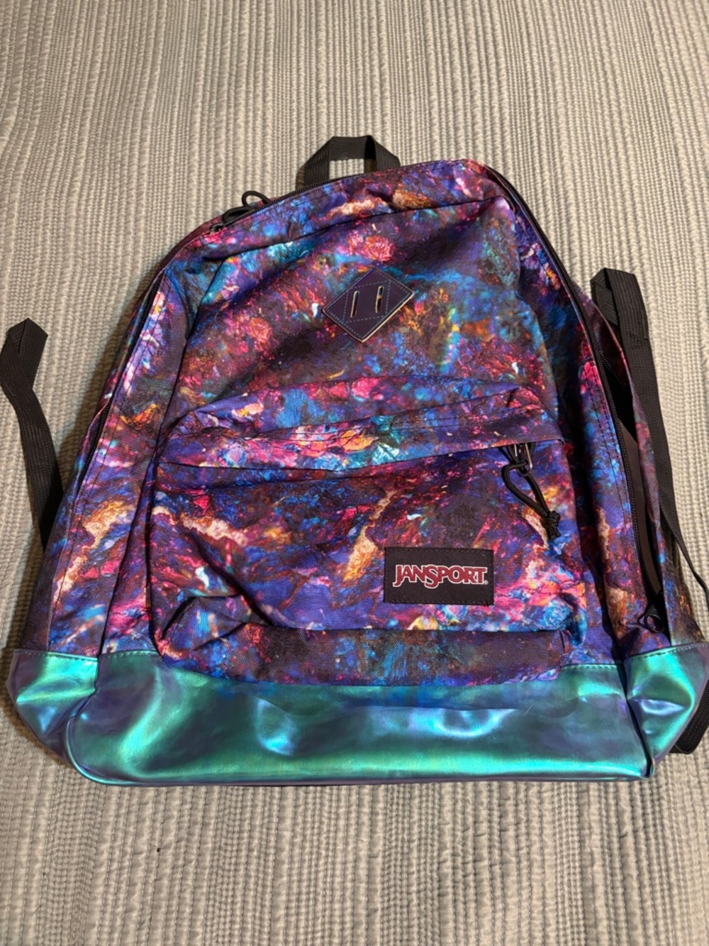 Jansport Iridescent Galaxy Print Backpack in Purple, Blue, Teal New without tag